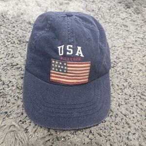 Vintage Polo Ralph Lauren USA Flag Strapback Hat